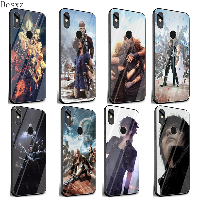 

Bag ShellDesxz Glass Phone Case For Xiaomi Mi F1 A1 A2 5X 6X Redmi Note 5 6 7 Pro 6A 4X Cover Final Fantasy