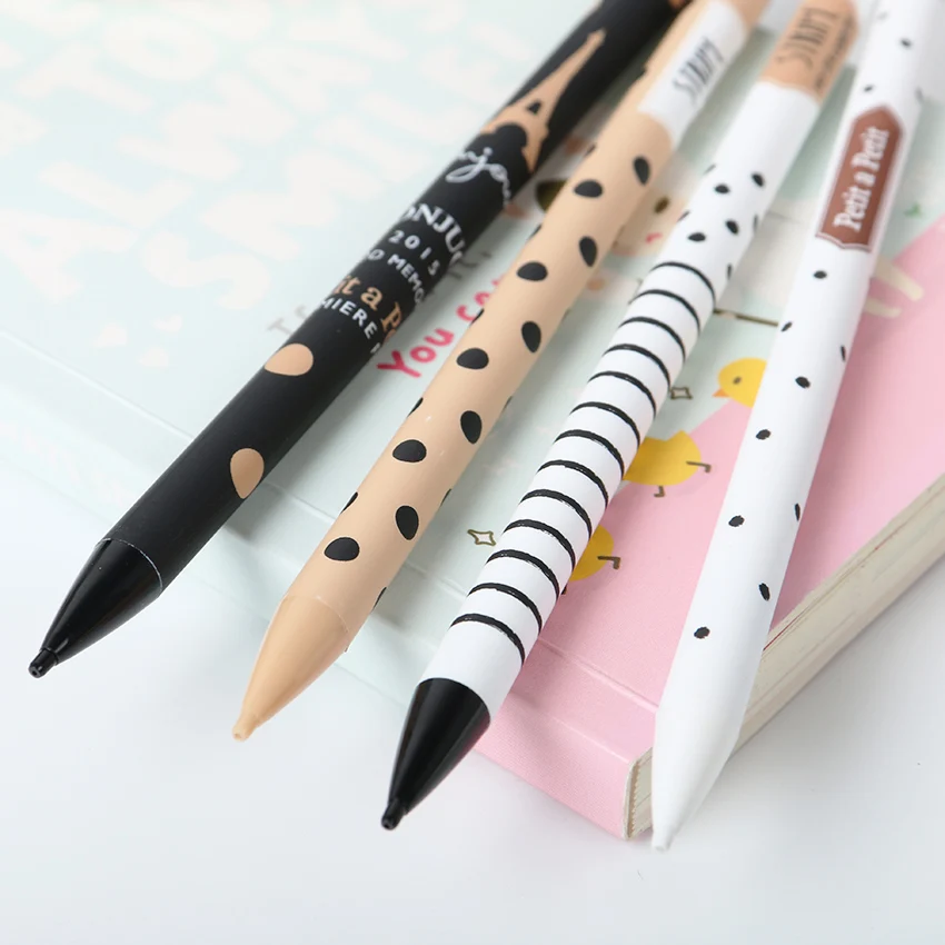 

0.5MM Students Plastic Mechanical Pencil High Quality Black White Dots Office Stationery Automatic Pen Learning Essential