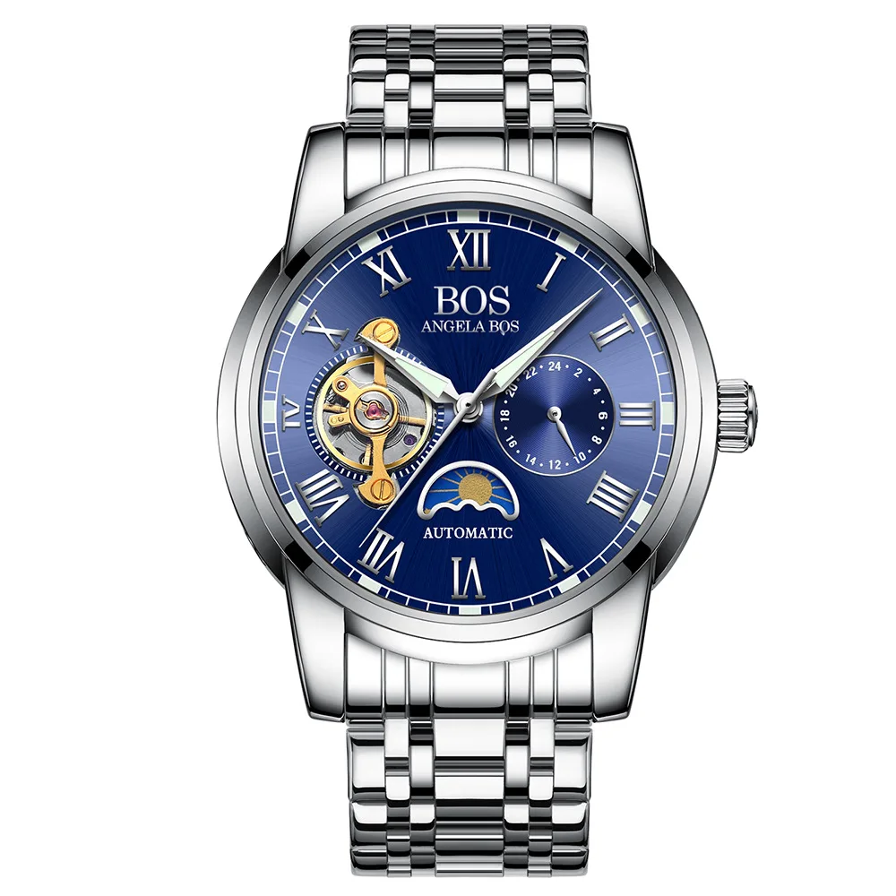 

Top Brand Luxury Automatic Mechanical Men's Watch Tourbillon Hollow Steel Belt Fashion Luminous Men's Watch Relogio Masculino