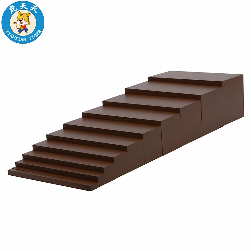 US $137.90 Montessori teaching aids kindergarten wooden toys baby infant senses toys Brown Stair
