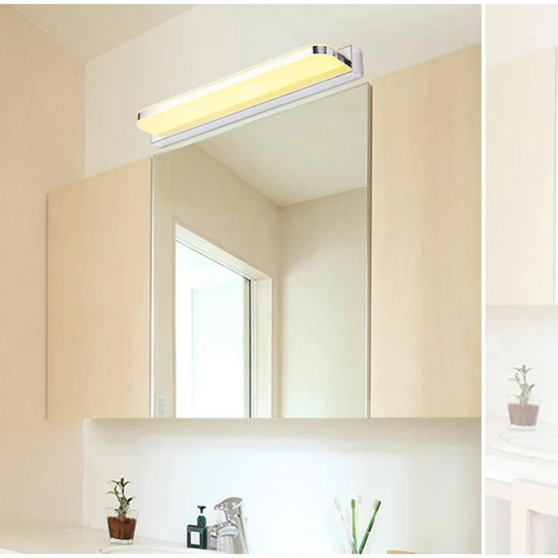 LED الحمام مصابيح أنحاء مرآة ضوء الفولاذ المقاوم للصدأ الحديث الشمعدان جدار أضواء تركيبات النهار حمام ماكياج الغرور الإضاءة