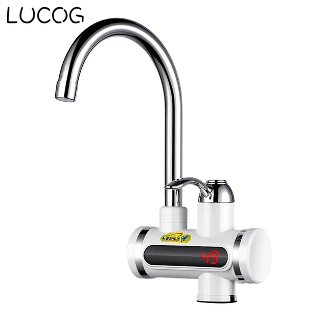 Instant Tankless Electric Hot Water Heater Faucet with LCD Temperature Display Instant Water Heater for Kitcthen Bathroom 220V