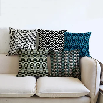 

Sea Shell Shape Geometric Home Decor Pillow Nordic Blue Gray European Concise Car Cushion Outdoor Patio Throw Pillows 45x45cm