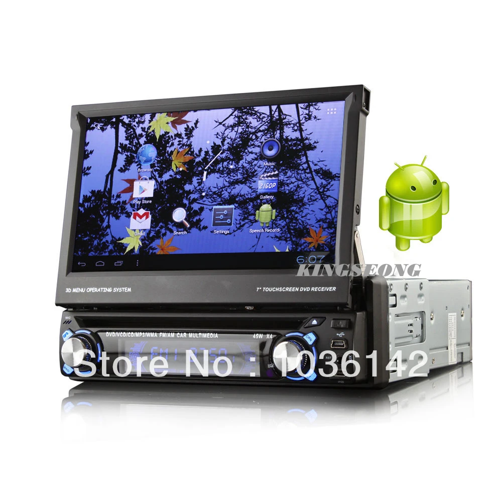 1 din audio stereo car radio android 4.0 car dvd player with gps