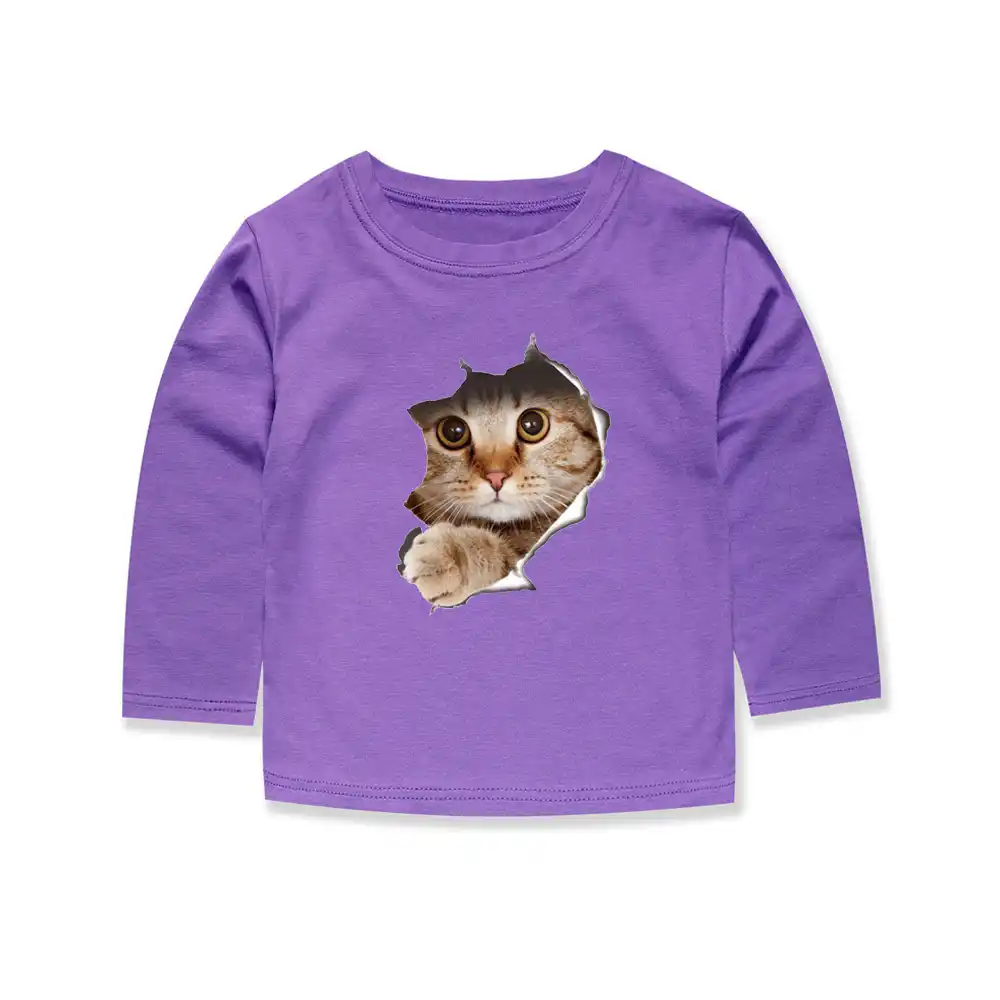 Boys Roblox T Shirt Girls 3d Cat T Shirts Full Sleeve Children Wears Baby Tees Girls Tops Kids Tees Children Clothes - boys roblox shirt