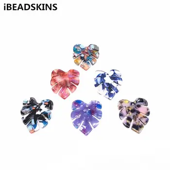 

New arrival!30x26mm 50pcs/lot acetic acid feather shape charm for earrings accessories/Earring parts Jewelry Findings making-254