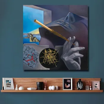 Oil Painting Dali Smoker Pierrot and Columbine Blue Sky For Home Decor On Canvas Modern Wall Art Canvas Print Canvas Painting 3