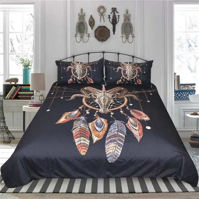 Indian Style Duvet Cover Set Au King Size Feather Bed Linen Black