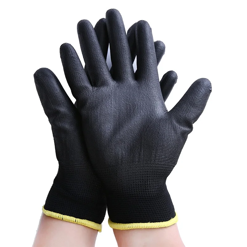 1 pairs Black Nylon & PU palm coated electronic Anti static Gloves With