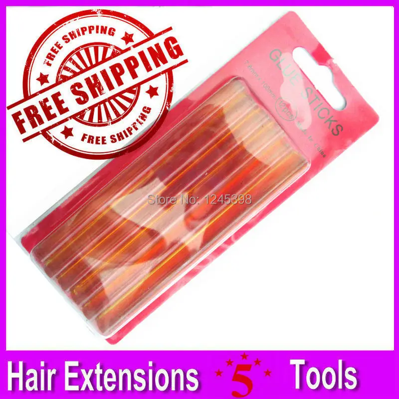 18pcs Hot Melt Hair Extensions Fusion Keratin Glue Sticks, Size 10cm*0.7cm / Black&Brown&Blonde Color