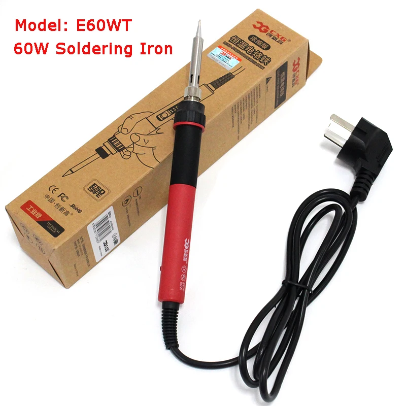 

CXG E60W Electric Soldering Iron EU Digital LCD Adjustable NC thermostat Electric Soldering Iron Handle Kit Set Welding Repair