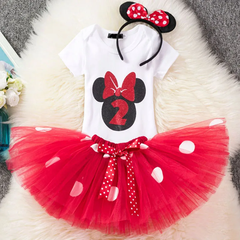 Детское платье для девочек 1-2 лет; детский праздничный костюм принцессы с Минни Маус; одежда для малышей; платья-пачки для девочек на день рождения