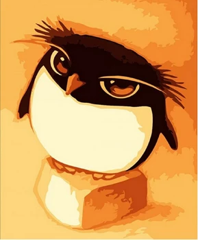 

Art Canvas With Light-color Little Penguin Oil Painting Handmade Pictures For Living Home Decor Home Wall Picture Frameless