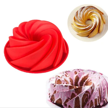 

Non Stick 25*9cm Big Swirl Silicone Butter Cake Mould Baking Form Tools For Cake Mold Bakery Bakeware