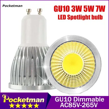 

Super Bright GU10 LED Bulb 3W 5W 7W LED lamp light GU10 COB Dimmable GU 10 led Spotlight Warm/Cold White Free shipping