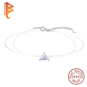 

Wholesale 5PCS 100% 925 Sterling Silver Triangle Pendant Necklace Crystal Necklace for Women Wedding Jewelry Female Gift