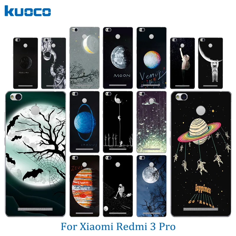 5.0 inch For Xiaomi Redmi 3 Pro Phone Case 3S S Space Moon Pattern Soft Silicon Cover for Prime protect Capa |