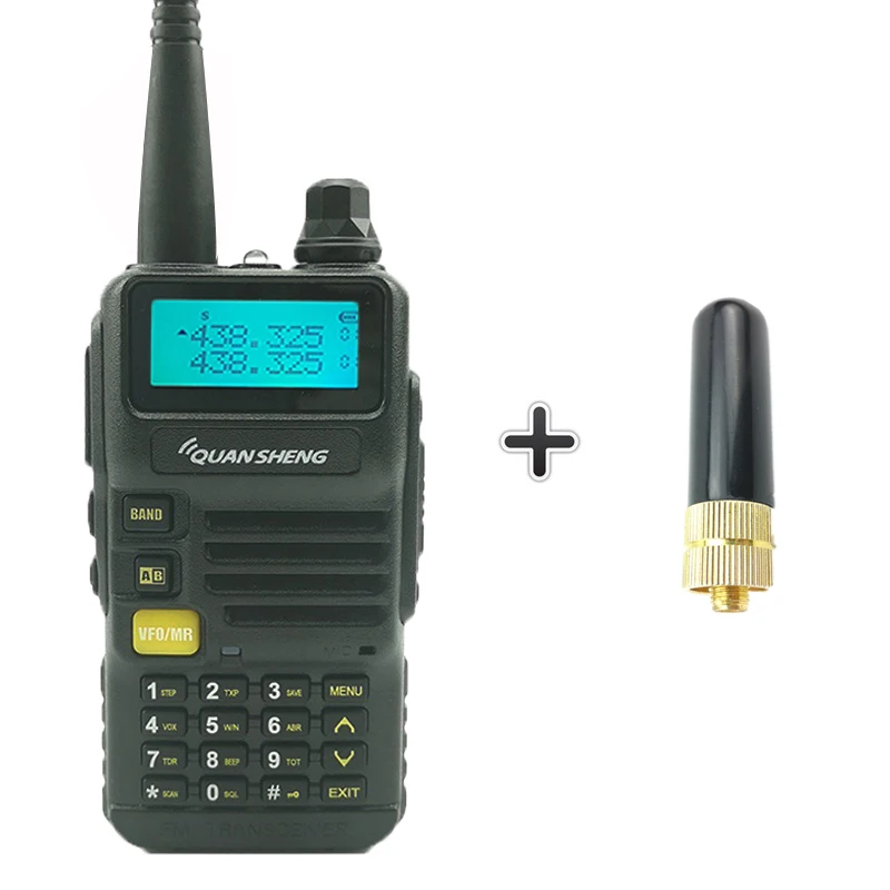 Quansheng UV-R50 портативная рация UHF VHF Двухдиапазонная 5 Вт двухсторонняя рация 2800 мАч длительное время ожидания портативная рация Uv-5r КВ трансивер Uv 5r - Цвет: Add a short antenna