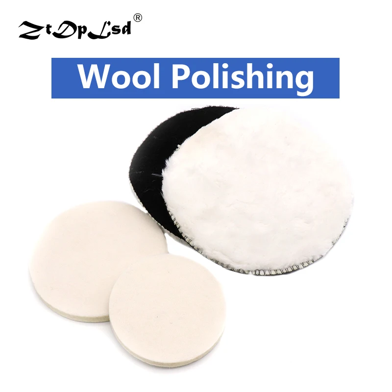 

ZtDpLsd 1Pc 4" 5" 6" 7" Inch Round Fine Polishing Pad Wheel Self-adhesive Car Paint Care Waxing Sponge Wool Polisher Bonnet Tool