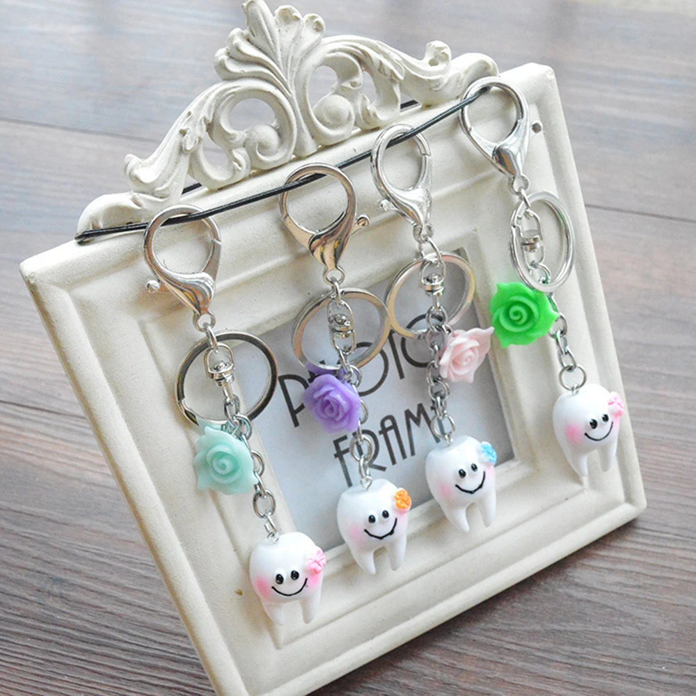 cute Simulation tooth pendant keychain small gifts promotional gifts