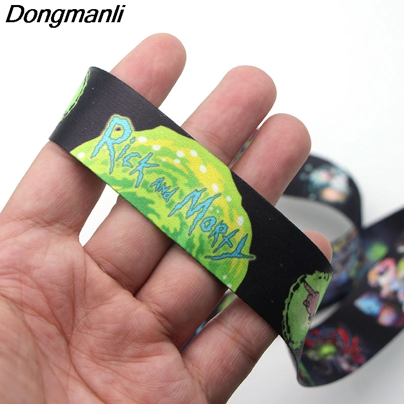 P1915 Dongmanli Рик и Морти брелок бейдж со шнурком ID Lanyards/Мобильный телефон Веревка/ключ нашейные ремешки Ремешки