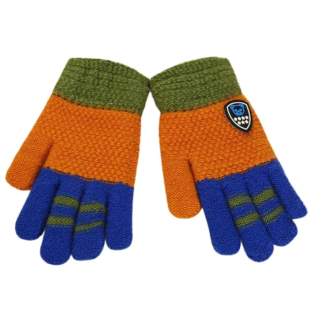 EE/_ Winter Cartoon Kids Boys Girls Gloves Full Finger Warm Embroidery Baby Mitte