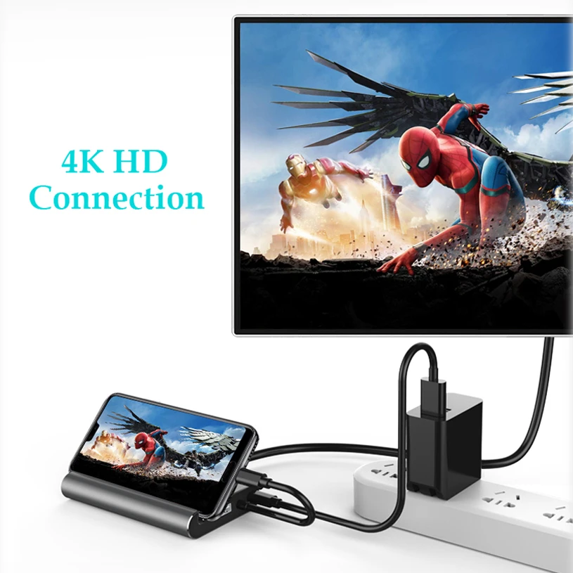 Usb type C к HDMI VGA RJ45 PD USB 3,0 type-c док-станция USB-C концентратор адаптер для Mac Air Pro huawei Mate10 samsung S8