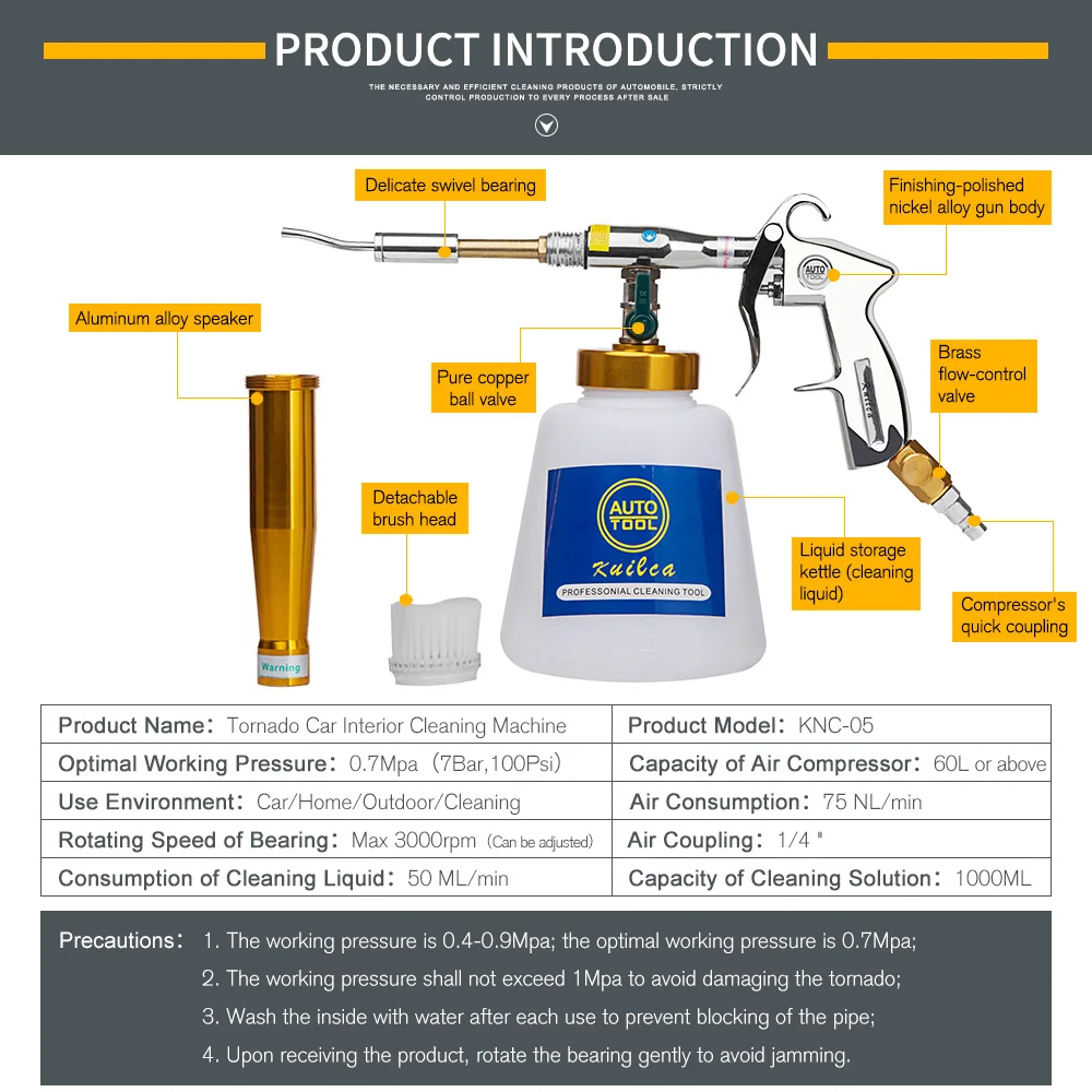 Knilca черный торнадо автомобильный пневмоочиститель сухой очиститель Торнадо аппарат с металлическим подшипником турбо Твистер пневматический автомобильный инструмент