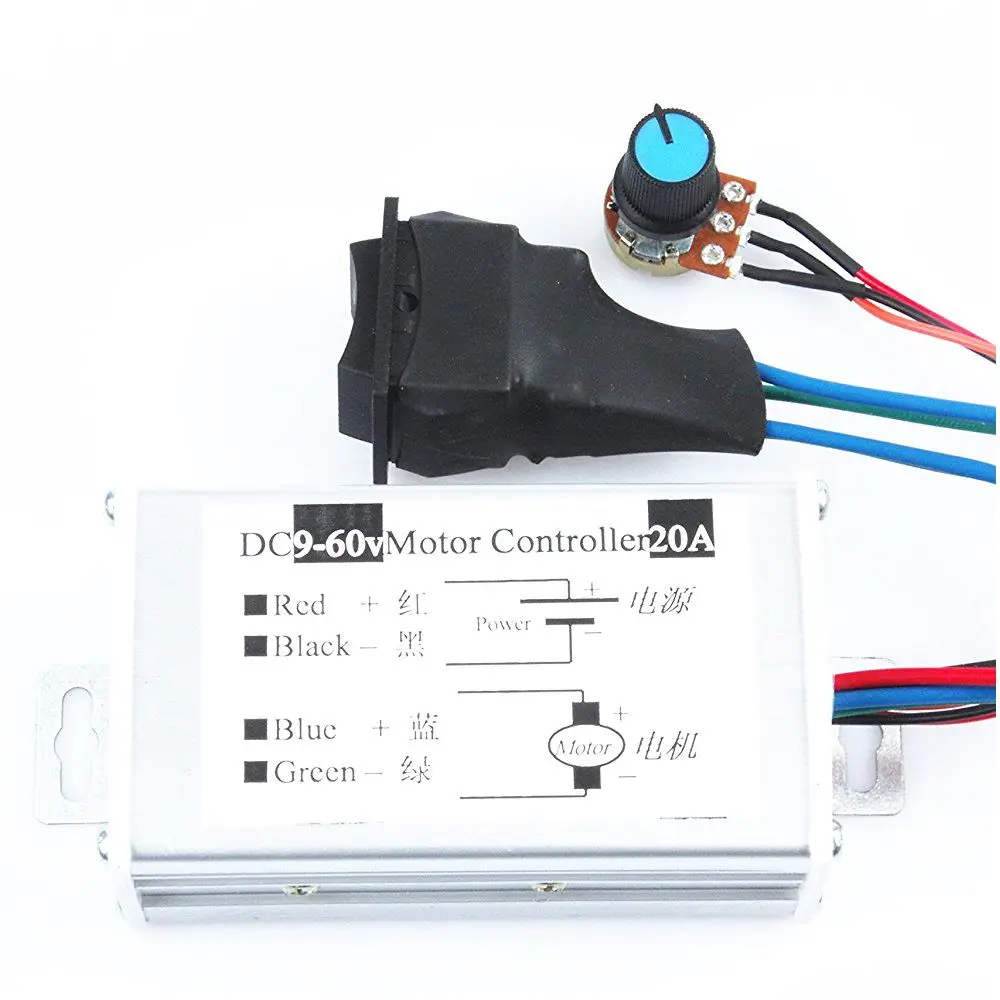 

DC 9-60V Motor Controller 20A Motor Driver module 12V/24V/36V/48V Positive inversion speed regulator Maximum power 1200W