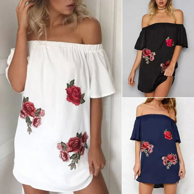 Женское летнее платье с вышивкой плиссированное 2017 Boho вечерние повседневные