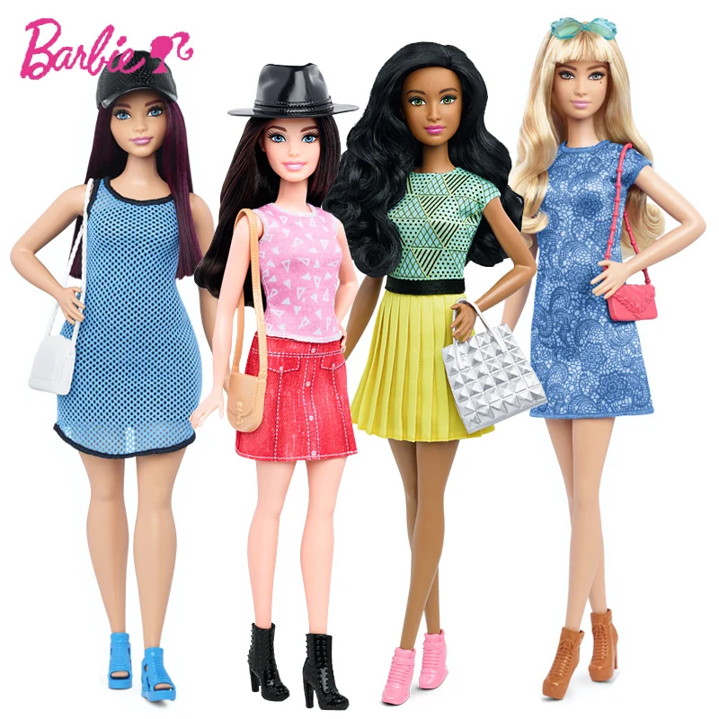 

American Original Barbie Girl Doll Fashionistas Sporty Lacey Blue Dress Elegant Toys For Children Barbie Clothes Gift Bonecas