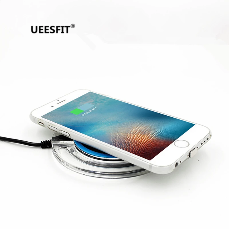 

UEESFIT Q7 Qi Wireless Charger Pad for iPhone X 8 Samsung S7 S6 S8 edge Note5 Mobile Cell Phone Smartphone Charging Dock