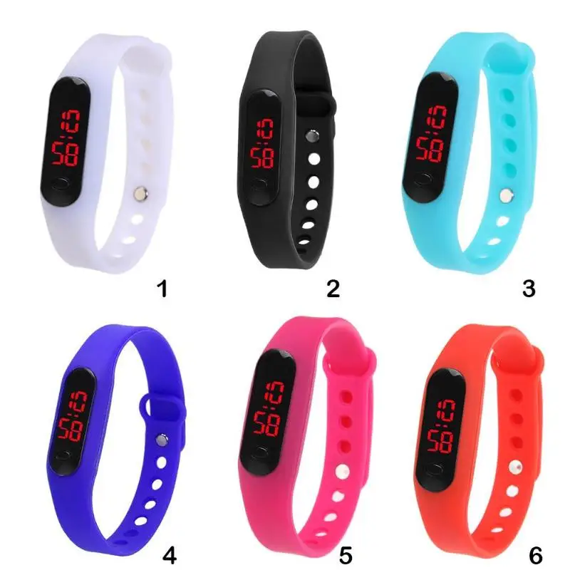 Fashion Unisex Women Man Boy Girl Led Display Sports Running Watch Casual Plastic Bracelet Electronic Digital Wrist huismerk kopen in de aanbieding
