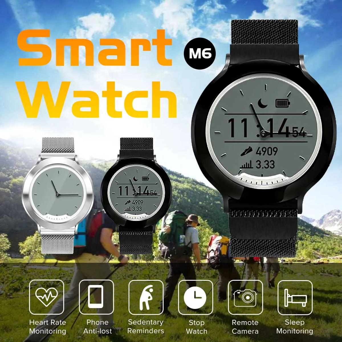 

M6 Shadow Holographic Screen Heart Rate Monitor Pulse ATM Waterproof Smart Watch