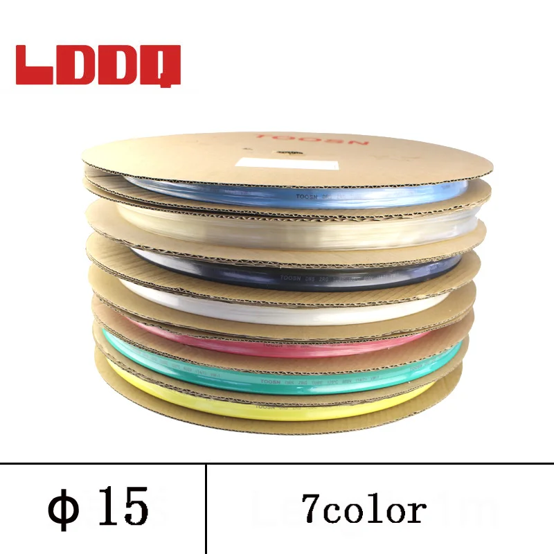 

LDDQ 15mm 100meter Heat Shrink Tube Heat Shrink Sleeve Shrink Wrap Cable Wrap Cable Sleeve Tubing Heat Seven Colors To Choose