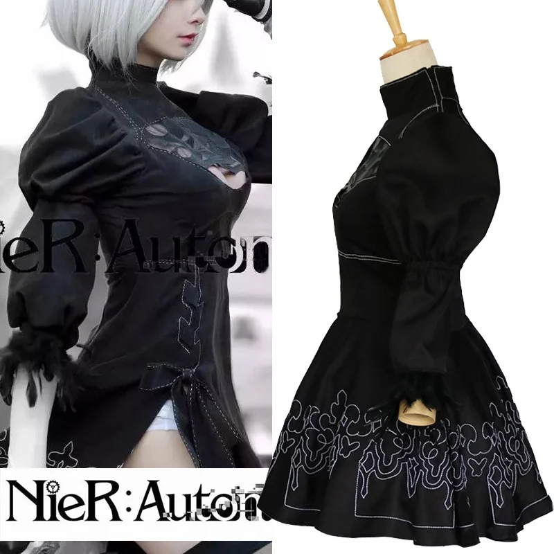 NieR Automata No.2 Тип B Девушка 2B косплей платье сексуальный наряд Аниме игры костюм