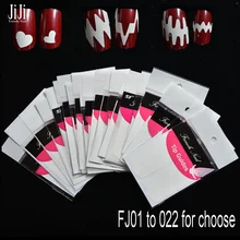 Новая мода 22 Дизайн ногтей/Типсы, наклейки на ногти ногтей форма бахрома руководство Стикеры "сделай сам" Французский маникюр JIFJ0118