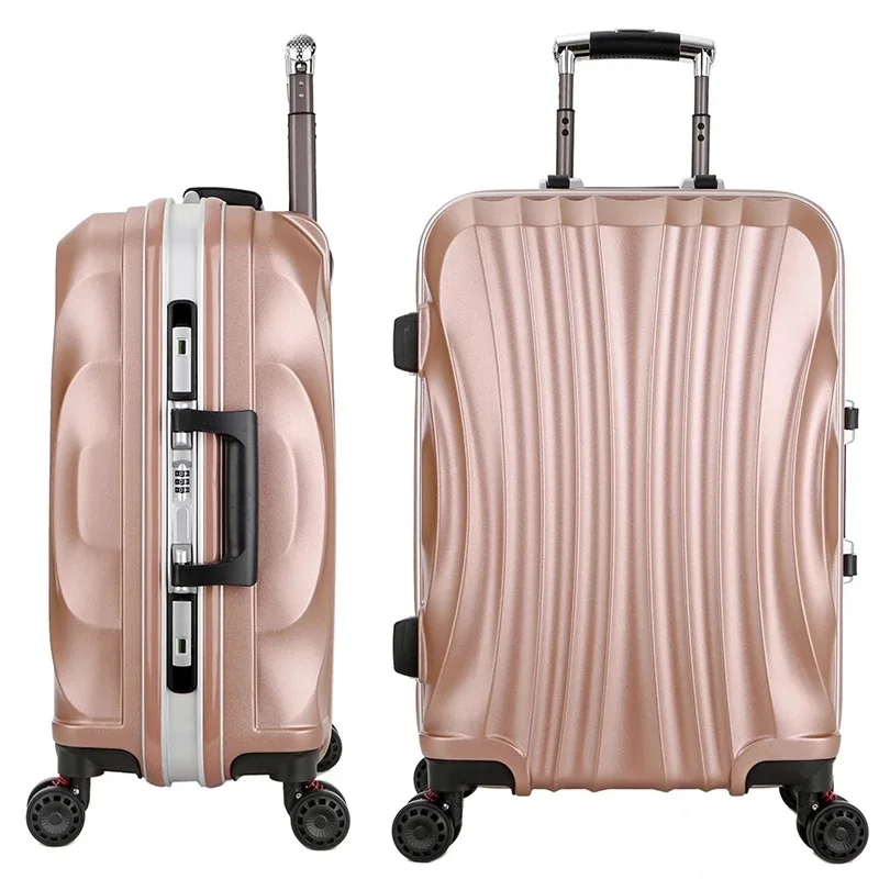 Женский Дорожный чемодан на колесиках чехол, водонепроницаемый PC алюминиевая рама коробка с колесами, мужчины 2" 22" 2" 26" дюймов корпус форма Чехол на колесиках
