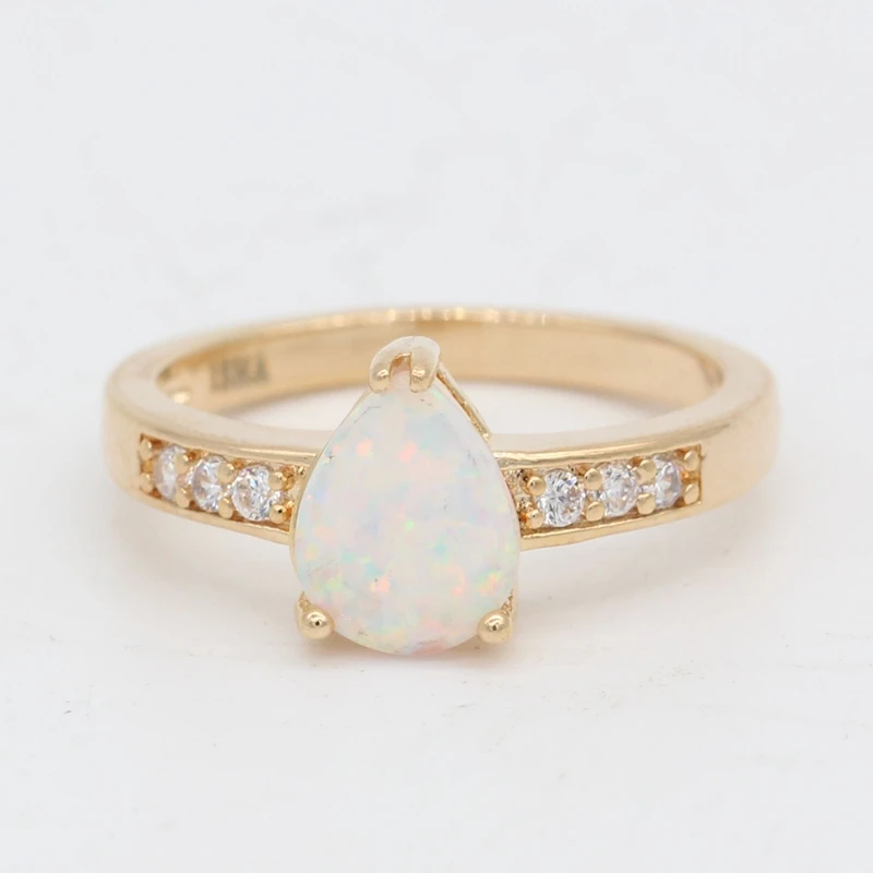 opal ring teardrop