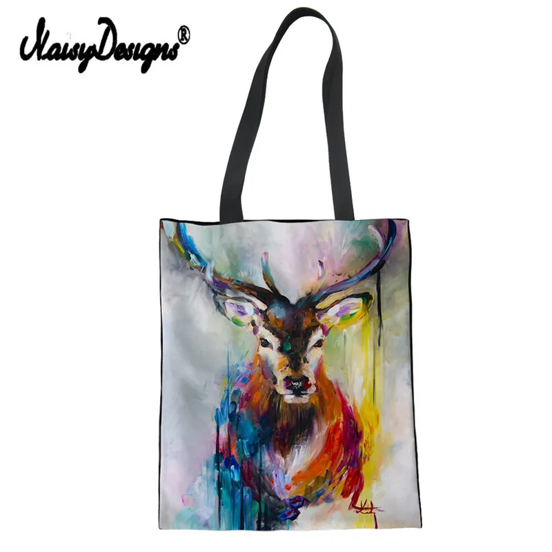 

Famous Oil Painting Print Women Shopping Bag Colored Drawing Bag Ladies Foldable Trip Bag For Girls Totes Bag Handbags Female