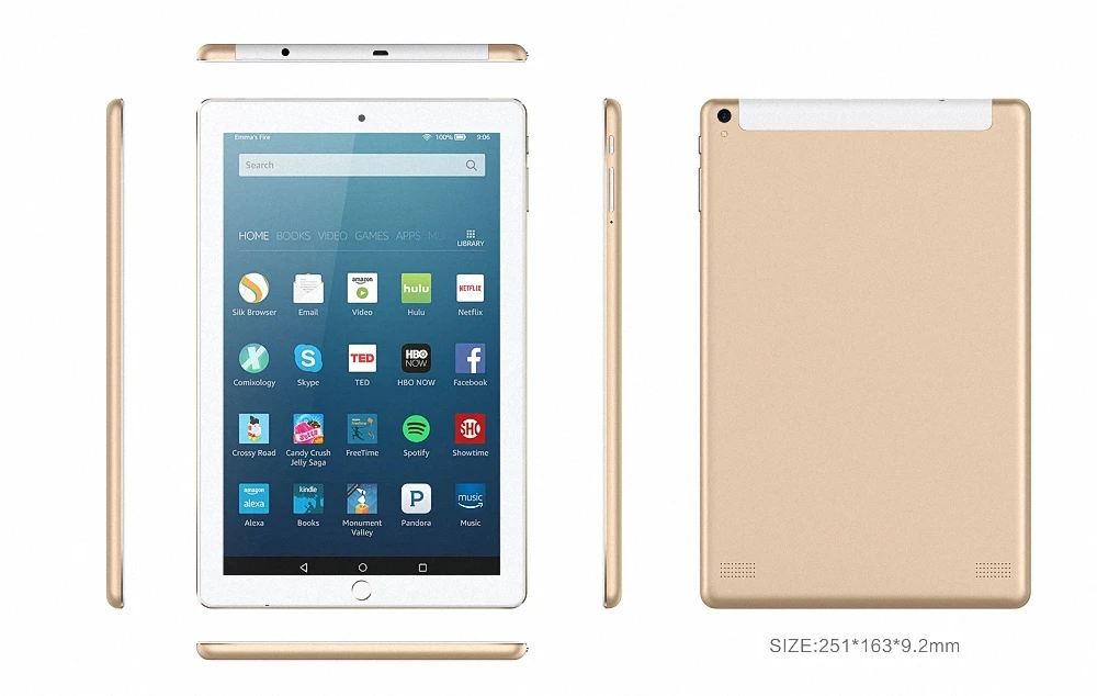  BDF 10 Inch Android 7.0 Octa Core 4GB RAM 64GB ROM Dual SIM 4G LTE Network Phablet 1280*800 IPS LCD