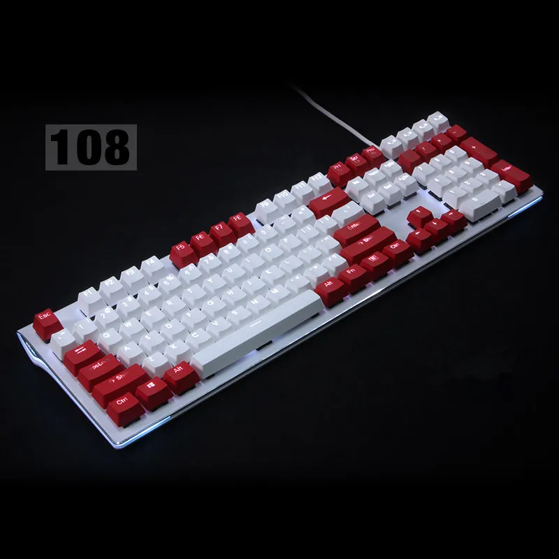 Подсветка 108 ANSI ISO раскладка Толстая PBT Keycap двойная съемка подсветка колпачки для OEM Cherry MX переключатели Механическая игровая клавиатура - Цвет: 108 Key