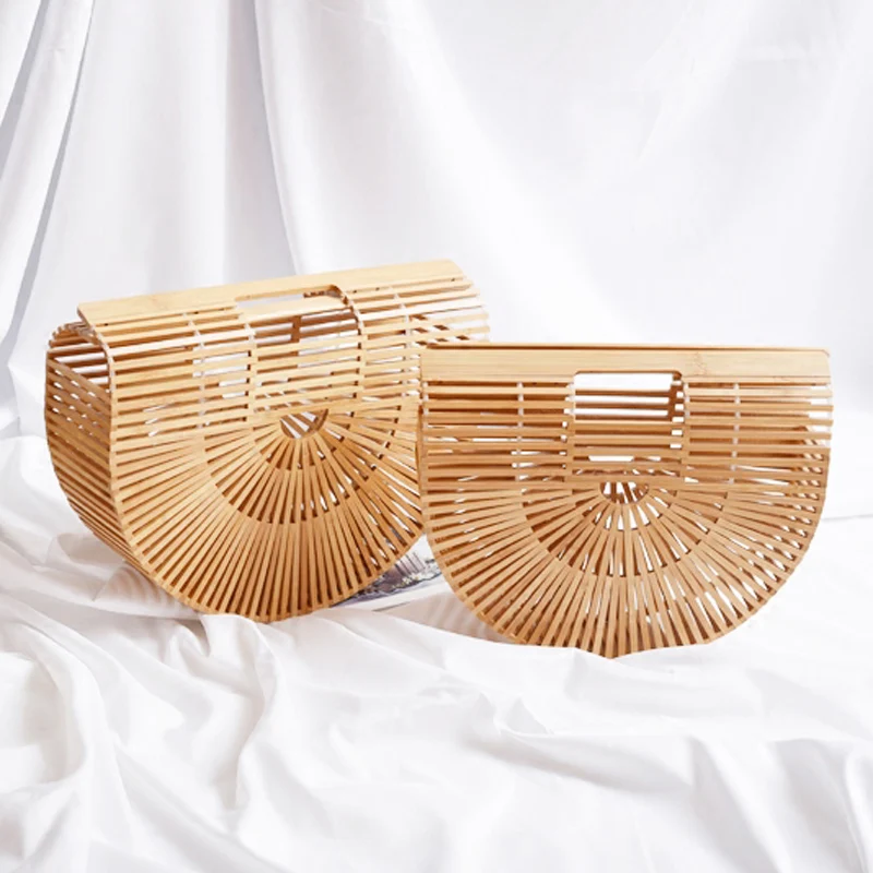 

Women Bamboo Beach Handbag Female Big Travel Vacation Totes Handbag For Ladies Brand Designer Straw Bag Summer Women's Purse