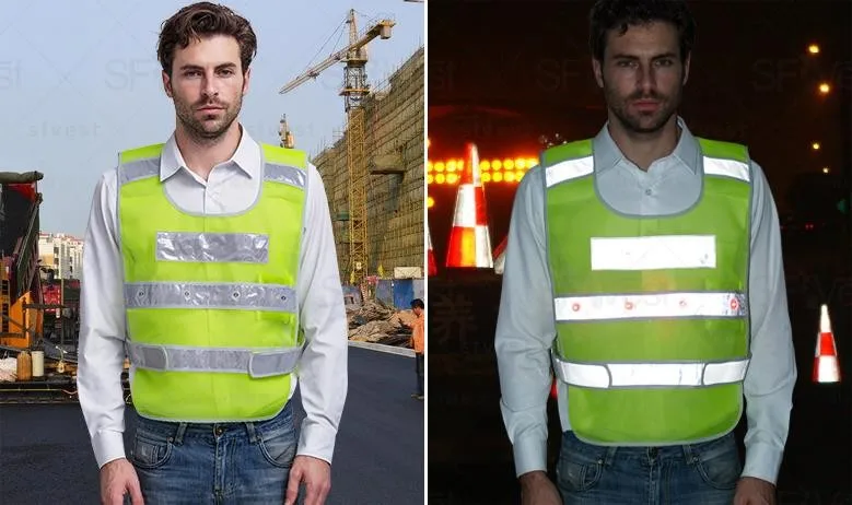 SFvest Hi vis светодиодные жилет безопасности с светодиодные лампы светоотражающий жилет безопасности СИД жилет Бег жилет Бесплатная доставка