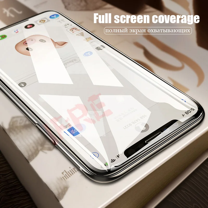 9D полное покрытие краев закаленное стекло для iPhone X 7 6 8 Plus изогнутая Защитная
