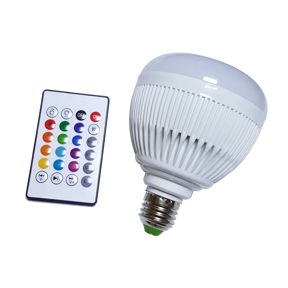 Светодиодная лампочка E27 RGB RGBW Bluetooth колонка 12 Вт музыка воспроизведение музыки