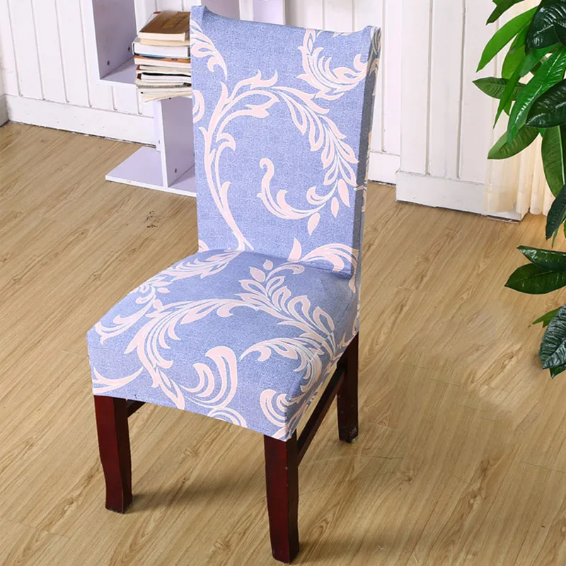 

Flower Pattern Stretch Chair Cover Home Decor Dining Chair Covers Spandex Office Banquet Hotel Chair Covering capa cadeira