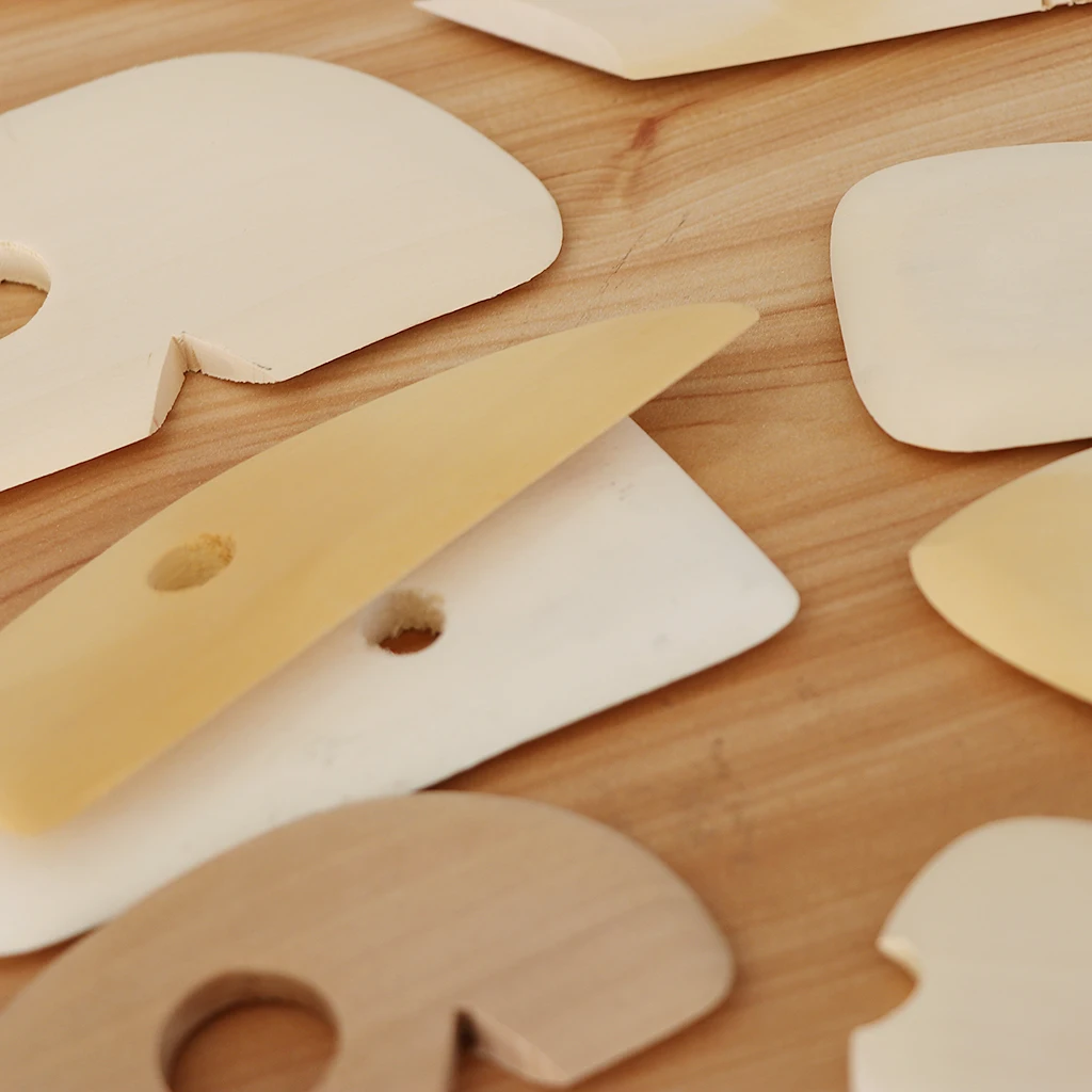 11pcs Different Shapes Natural Wooden Clay Pottery Ceramic Soap Engraving/Scraping Tools Scraper