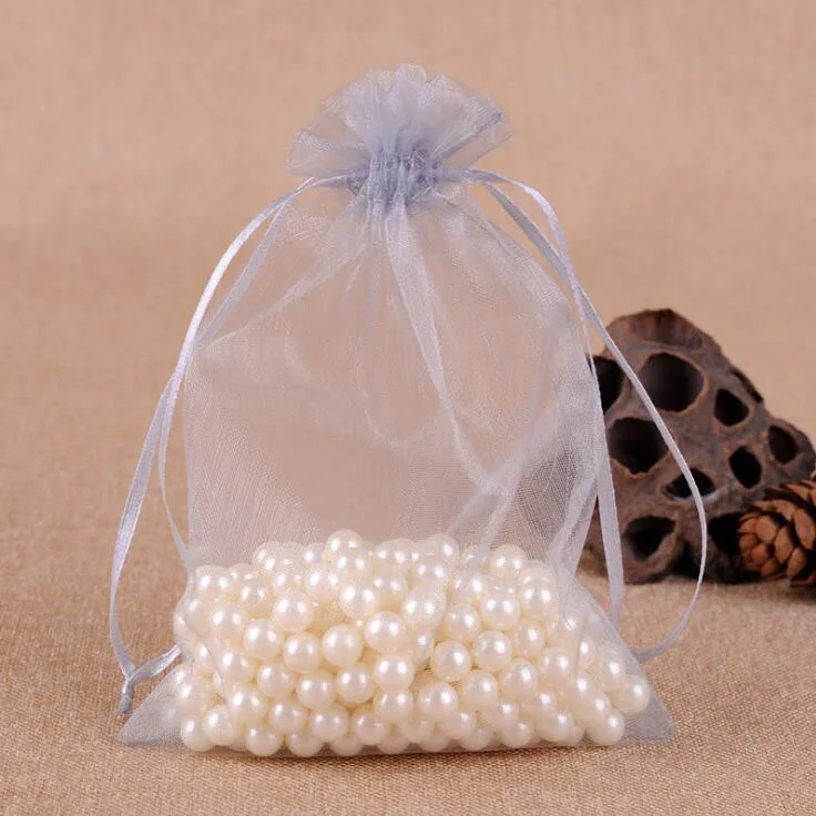 100 шт./лот 17x23 см 22 цвета мешочки из органзы со шнурком и сумки для свадебный подарок мешок рождественской вечеринки упаковки - Цвет: Серый