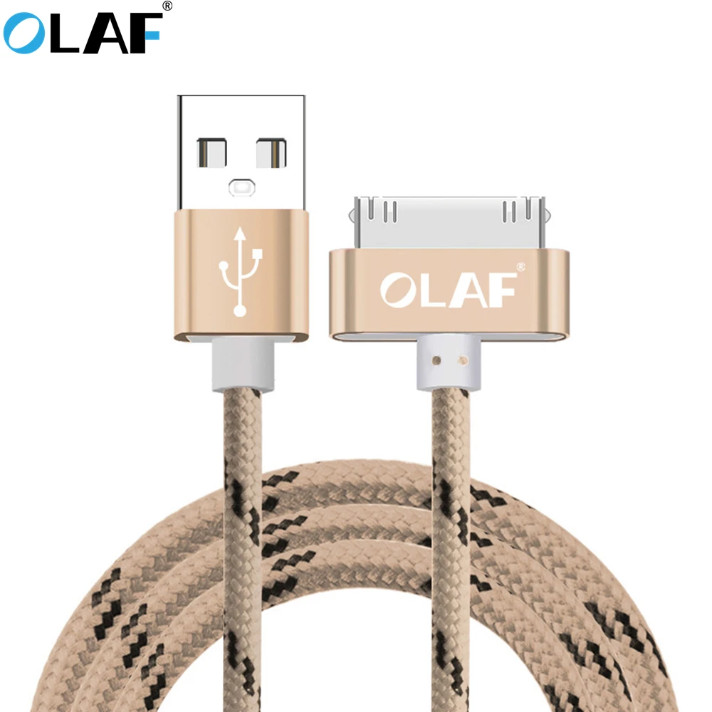 Kopen OLAF Voor iphone 4 USB Lader Kabel 30 pin Gevlochten Nylon Premium USB Data Sync Oplaadkabel voor iphone 4s iPad 2 3 4 iPod